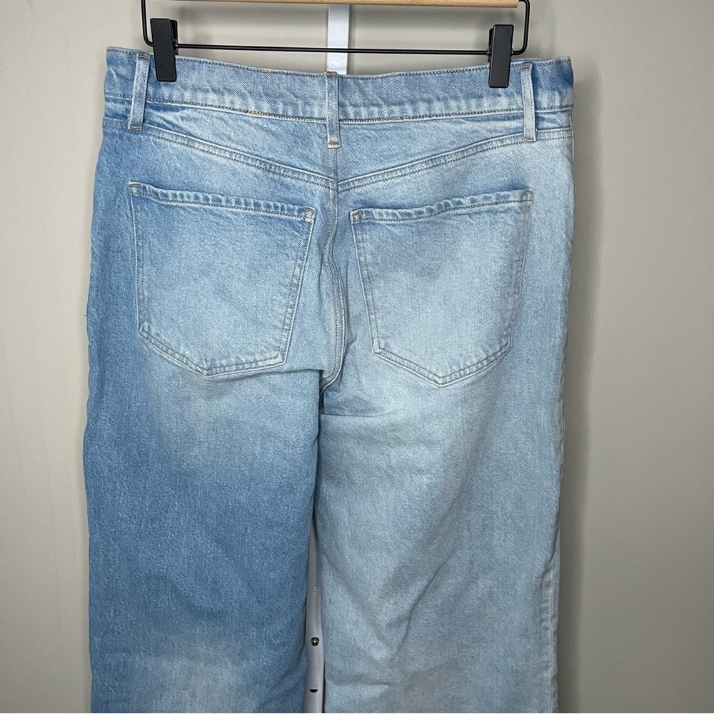 Express High Rise Wide Leg Two-Tone Denim Jeans Size 12L Stretch - Picture 6 of 8